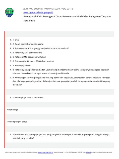 Standar Pelayanan Surat Izin Panti Pijat - Dinas Penanaman Modal … - balustradellc