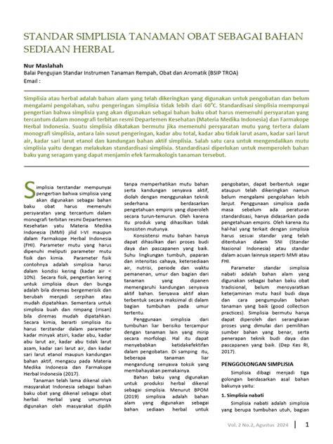 STANDAR SIMPLISIA TANAMAN OBAT SEBAGAI BAHAN … - raincitystudios.com