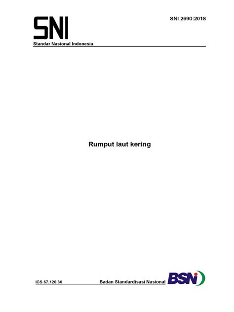 Standar SNI Rumput Laut Kering - Scribd - balustradellc