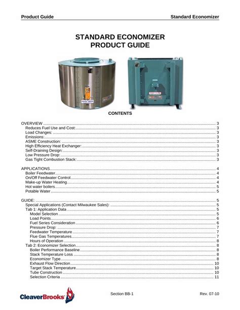 STANDARD ECONOMIZER PRODUCT GUIDE - Waterloo …