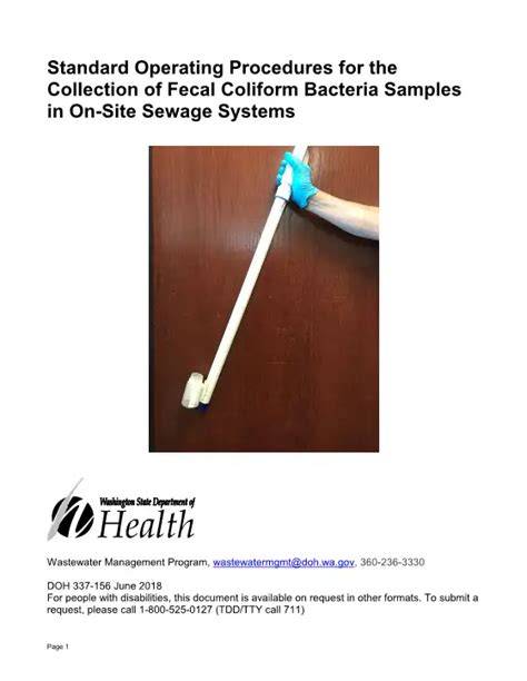 Standard Operating Procedures for the Collection of Fecal Coliform ... - raincitystudios.com