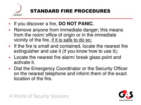 STANDARD OPERATING PROCEDURES Fire Emergency