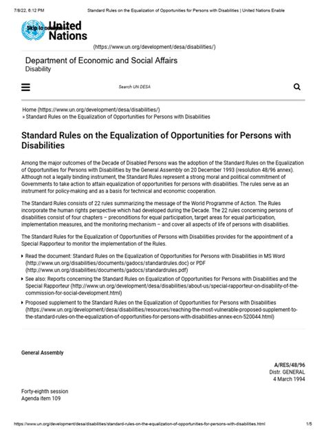 Standard Rules on the Equalization of Opportunities for Persons with ... - balustradellc