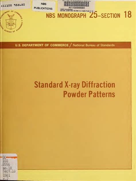 Standard x-ray diffraction powder patterns - NIST - wintechmobiles.com