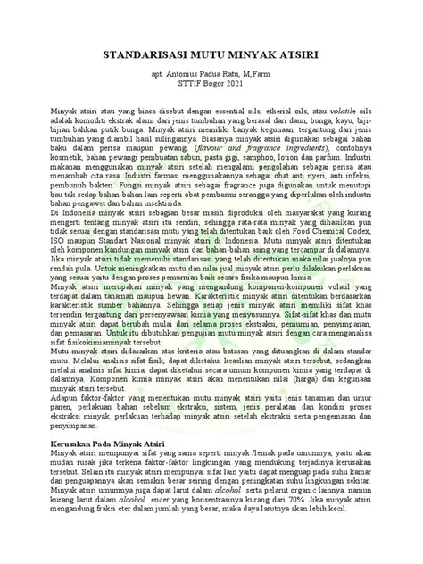 Standarisasi Mutu Minyak Atsiri | PDF - Scribd - wintechmobiles.com