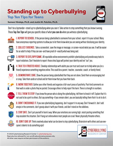 Standing up to Cyberbullying: Top Ten Tips for Teens - balustradellc