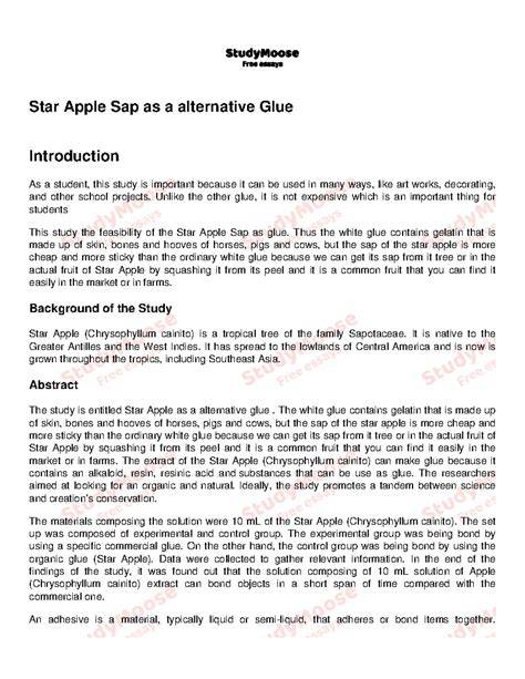 Star Apple Sap: A Natural Glue Alternative - Scribd - raincitystudios.com