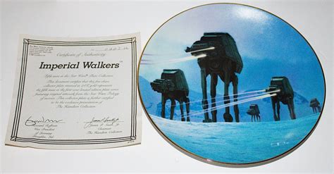 STAR WARS IMPERIAL WALKERS COLLECTOR PLATE w COA