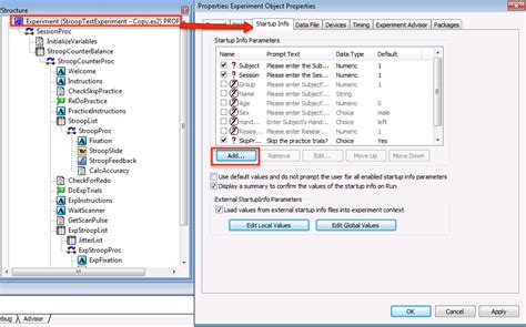 STARTUP-PARAMETERS attribute