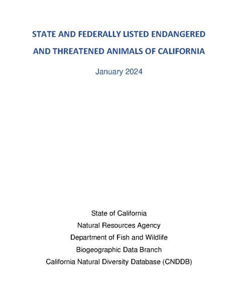 STATE AND FEDERALLY LISTED ENDANGERED, - California - raincitystudios.com