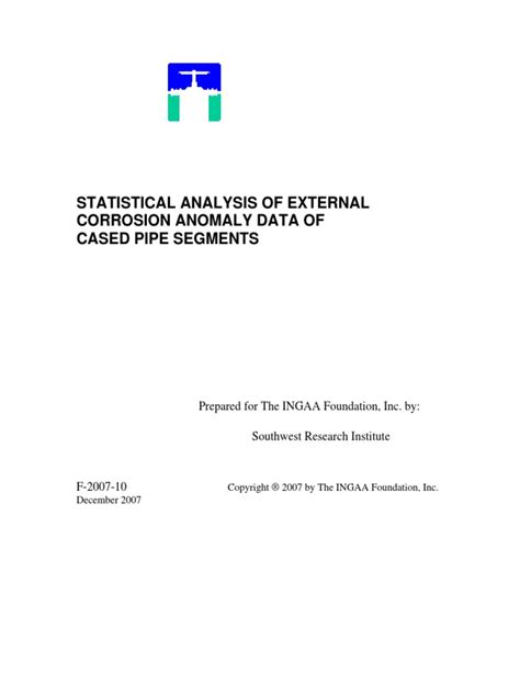 STATISTICAL ANALYSIS OF EXTERNAL CORROSION ANOMALY …