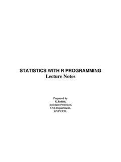 STATISTICS WITH R PROGRAMMING Lecture Notes - coolestguyplanet.net