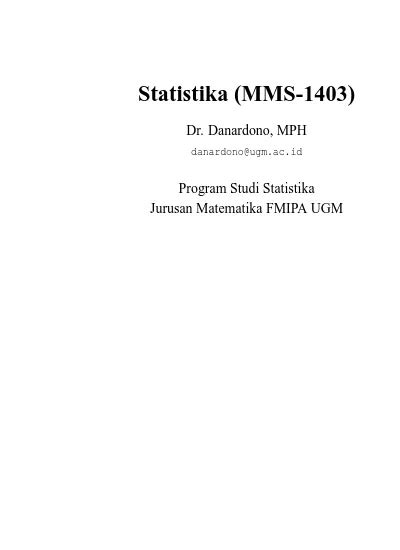 Statistika (MMS-1403) - Universitas Gadjah Mada - wintechmobiles.com
