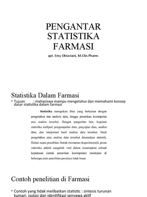 Statistika Dasar dalam Farmasi | PDF - Scribd - wintechmobiles.com