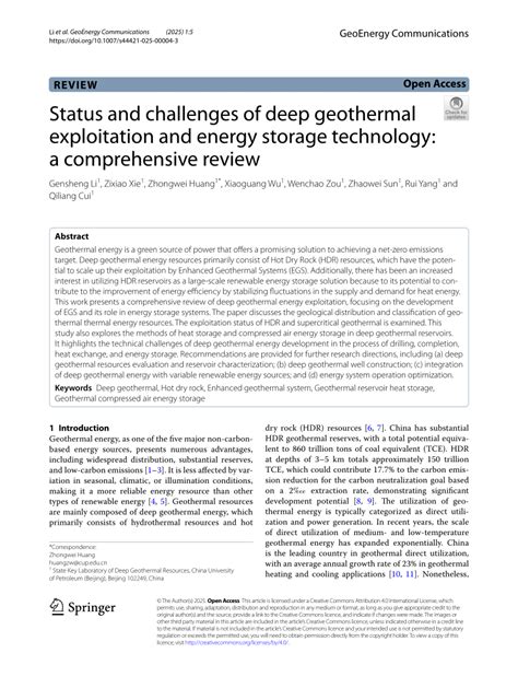 Status and challenges of deep geothermal exploitation … - wintechmobiles.com