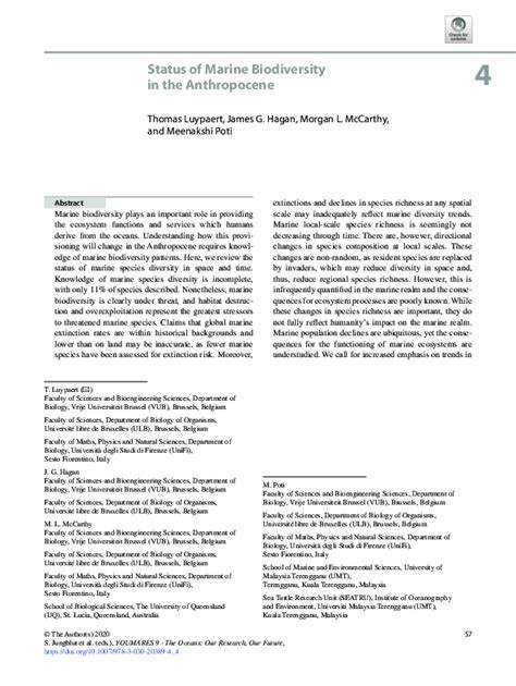 Status of Marine Biodiversity in the Anthropocene - raincitystudios.com