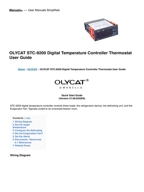 STC-9200 temperature controller manual - Finglai - balustradellc