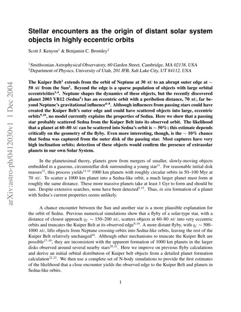 Stellar encounters as the origin of distant solar system objects in ... - wintechmobiles.com