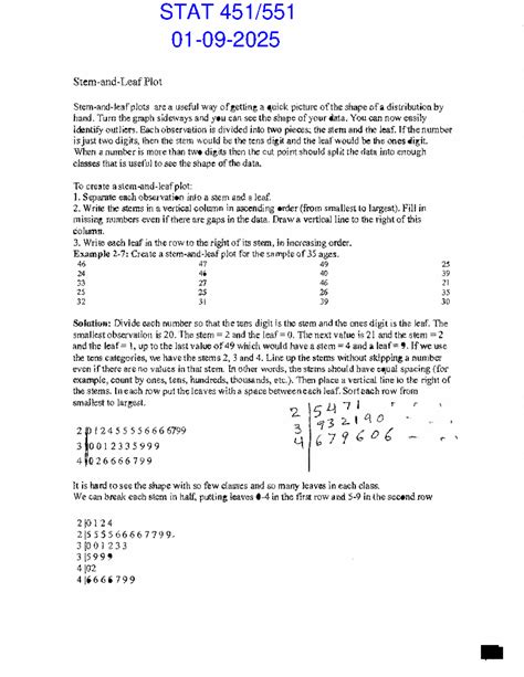 Stem-and-Leaf Plot Guide for STAT 451/551 Students - wintechmobiles.com