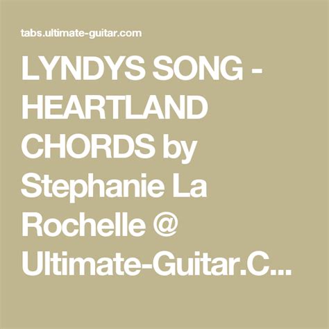 STEPHANIE LA ROCHELLE - LYNDYS SONG - HEARTLAND CHORDS