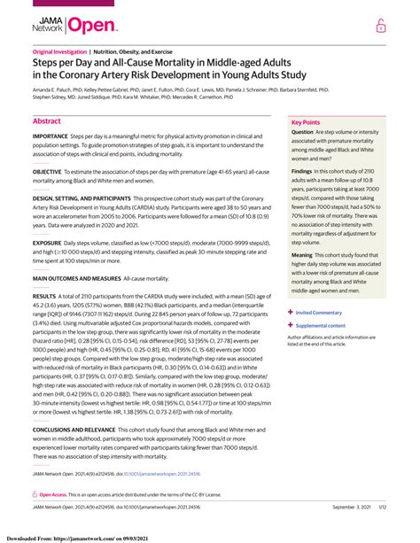 Steps per Day and All-Cause Mortality in Middle-aged Adults - balustradellc
