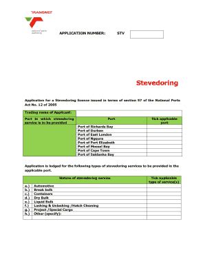 Stevedoring License application requirements - balustradellc