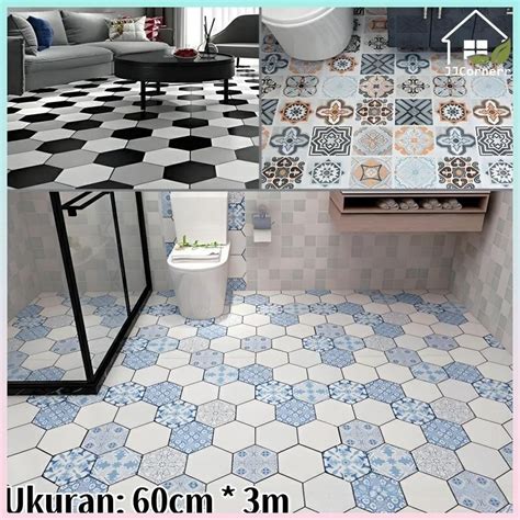 Stiker Lantai 3m x 60cm Anti Slip, Lepas Pasang, Bahan PVC, Cocok Kamar ... - balustradellc