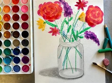 STILL LIFE JAR WITH FLOWERS- by Viridian Art - YouTube