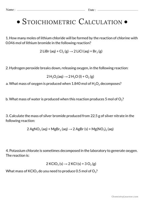Stoichiometric Calculations: Problems | SparkNotes - wintechmobiles.com