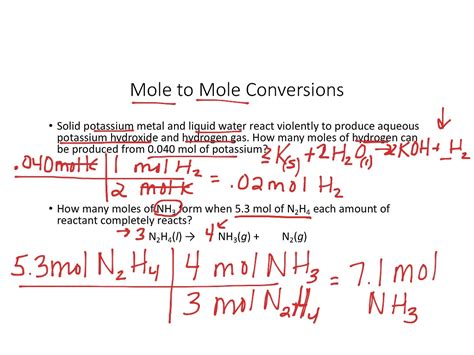 Stoichiometry Mole to Mole Conversions - Molar Ratio Practice Problems - wintechmobiles.com