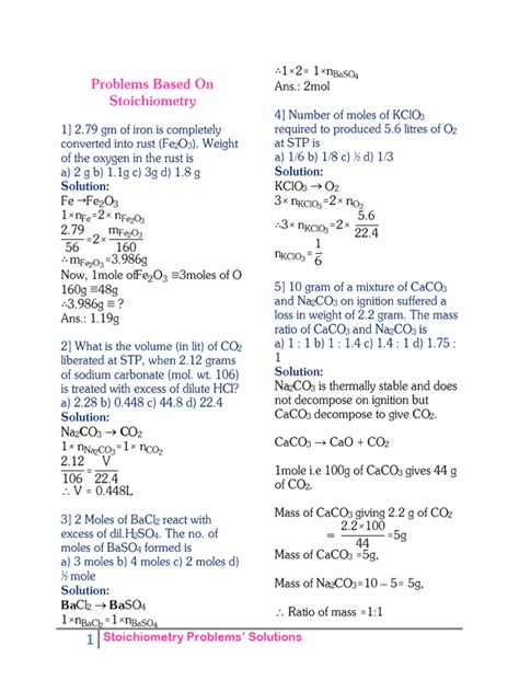 Stoichiometry with Solutions Problems - LSRHS - wintechmobiles.com