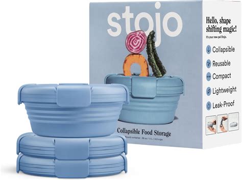 STOJO Collapsible Bowl 3 Set - Steel, 36oz - Reusable … - balustradellc