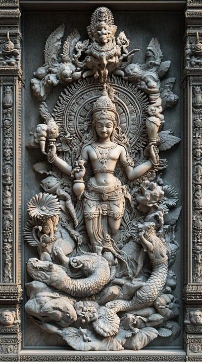 Stone carving of goddess Stock Photos and Images - muktibox.com