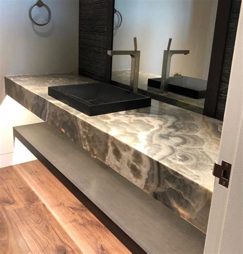 Stone Floating Vanity - Etsy - balustradellc