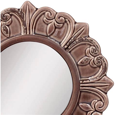 Stonebriar Decorative 9" Pale Pink Round Floral Ceramic Accent Wall ... - muktibox.com