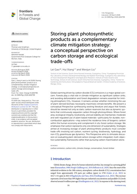 Storing plant photosynthetic products as a complementary climate ... - raincitystudios.com
