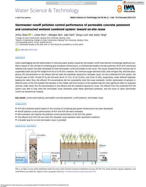 Stormwater runoff pollution control performance of permeable … - raincitystudios.com
