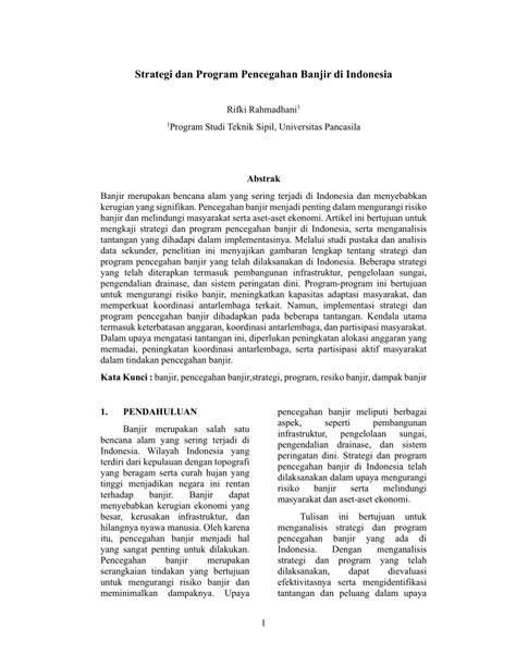 Strategi dan Program Pencegahan Banjir di Indonesia - raincitystudios.com