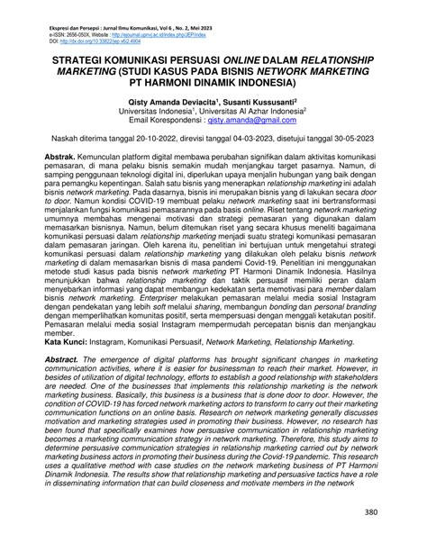 STRATEGI KOMUNIKASI PERSUASI ONLINE DALAM … - balustradellc