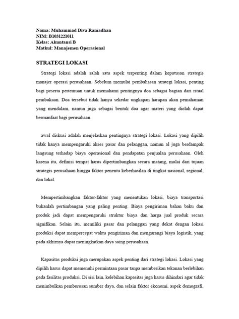 Strategi Lokasi dalam Manajemen Operasional | PDF - coolestguyplanet.net
