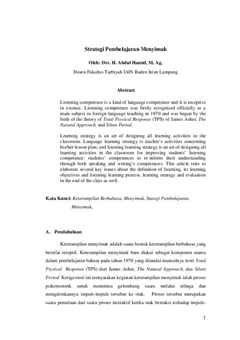 Strategi Pembelajaran Menyimak - Neliti - balustradellc