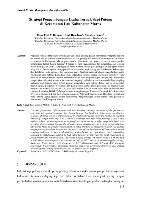 STRATEGI PENGEMBANGAN USAHA SAPI POTONG (STUDI … - balustradellc