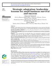 Strategic adaptation: leadership lessons for small business survival ... - balustradellc