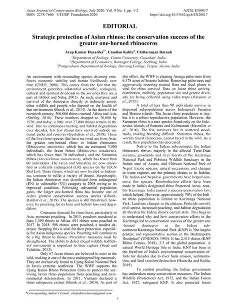 Strategic protection of Asian rhinos: the conservation success of the ... - muktibox.com