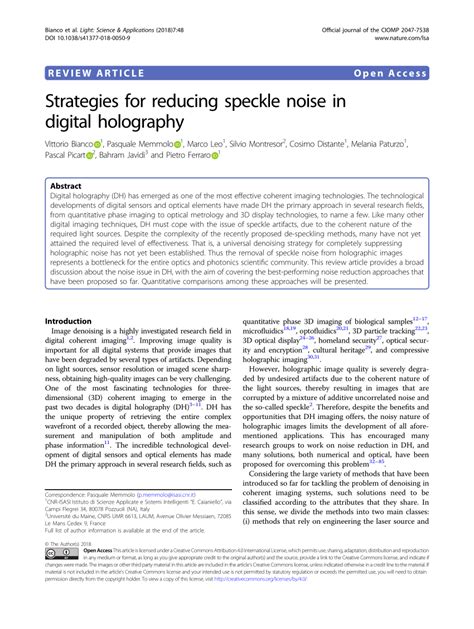 Strategies for reducing speckle noise in digital … - balustradellc
