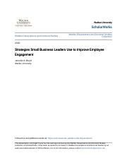 Strategies Small Business Leaders Use to Improve Employee … - balustradellc