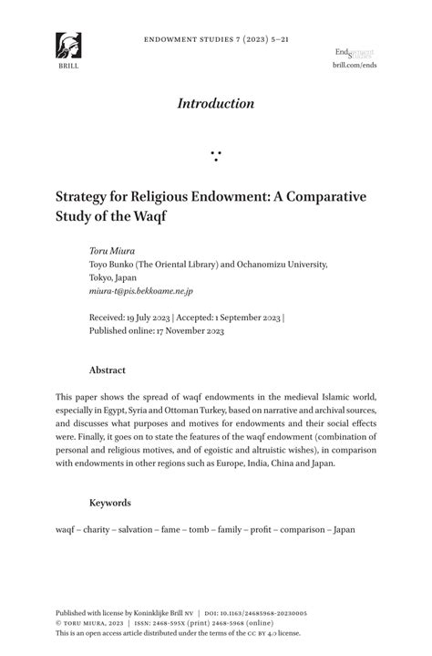 Strategy for Religious Endowment: A Comparative … - balustradellc