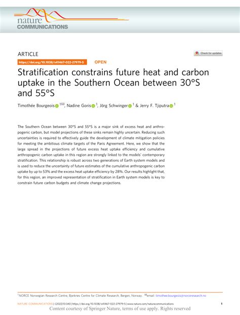 Stratification constrains future heat and carbon uptake in the Southern ... - raincitystudios.com