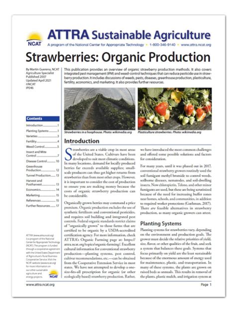 Strawberries: Organic Production - National Center for Appropriate ... - balustradellc