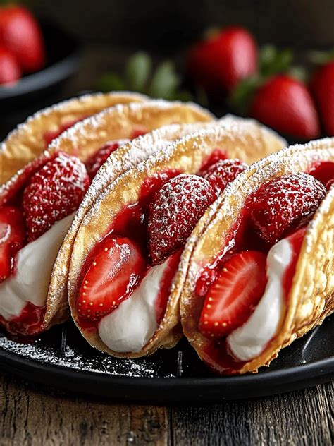 Strawberry Cheesecake Dessert Tacos – Best Sweet Taco Recipe - balustradellc